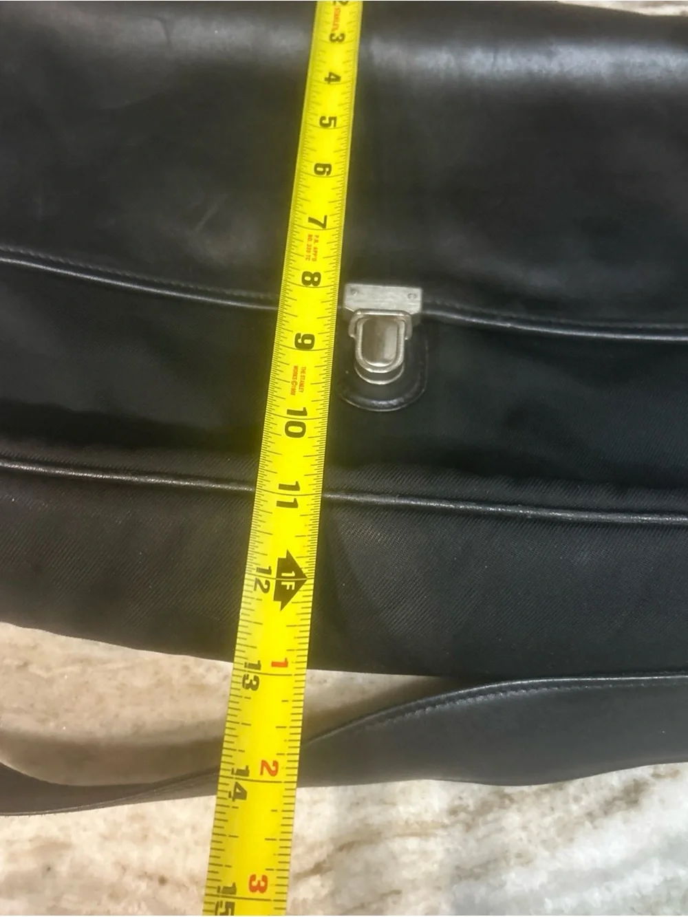 COACH BLACK LEATHER/NYLON BRIEFCASE/MESSENGER BAG Laptop Work Vintage Y2K unisex